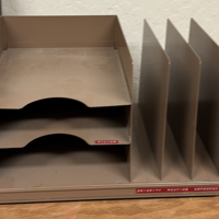 Metal Desktop Organiser with 2 Trays & 4 Dividers