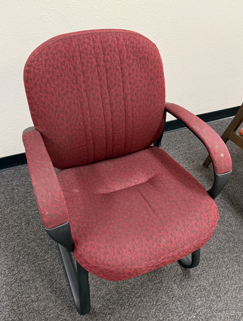 Red Fabric Office Chair with Arms