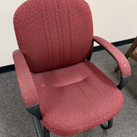 Red Fabric Office Chair with Arms