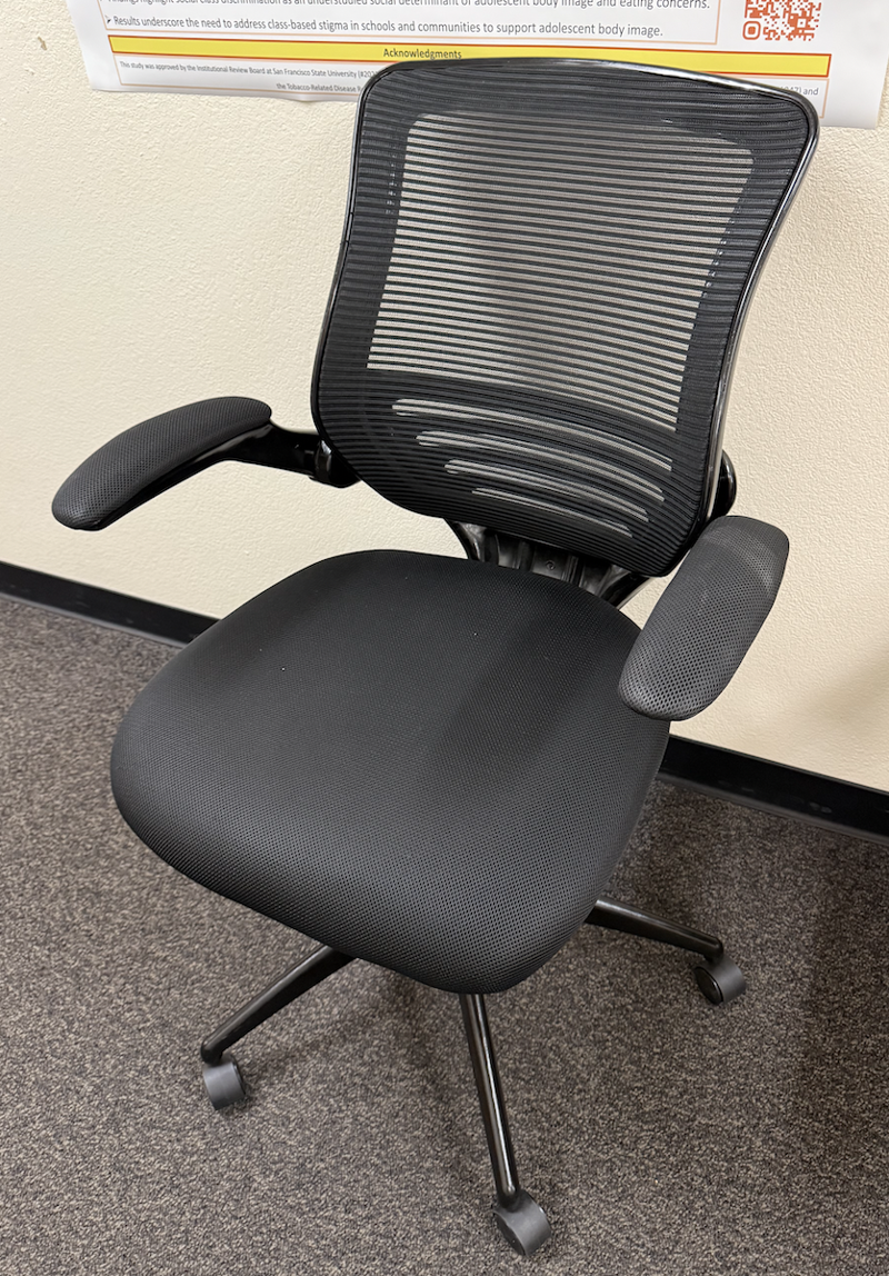 Black Mesh Office Chair with Adjustable Arms and Back