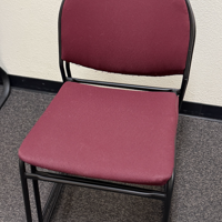 Stacking Chair with Burgundy Padded Seat and Back